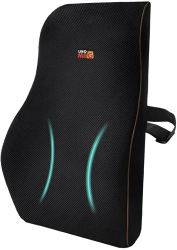 Perna lombara completa pentru scaun de birou sau masina Linomag® Spuma cu memorie Negru 44 x 37 x 12cm