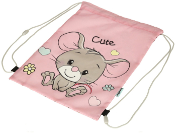 Sac Sport pentru copii model Soarece roz 43x34cm 