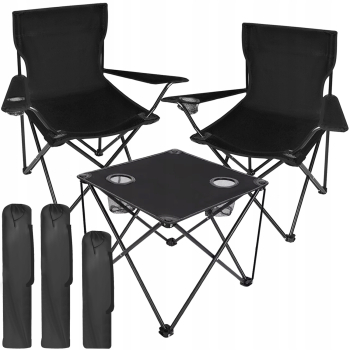 Set masuta si 2 scaune pliabile Zola pentru pescuit si camping suport pentru pahare cadru metalic tesatura Oxford 600D impermeabile d 