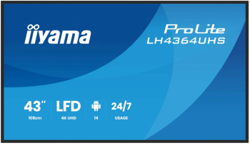Televizor digital signage 108 cm 43" 4K LED Iiyama VA LH4364UHS-B1AG UHD UltraHD HDMI