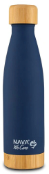 Sticla din otel inoxidabil si bambus We care navy 500ml 