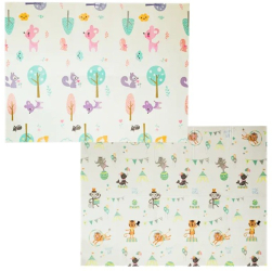 Covoras pentru Copii Flippy cu 2 Fete Model Caprioare/Circ din XPE+PE Impermeabil Antiderapant Protectie Termica +3 Luni Pliabil 150 x 200 
