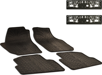 Set Covorase Auto Cauciuc Umbrella Pentru Skoda Fabia Ii 2007-2014 + Suport Numar Inmatriculare Mega Drive Simplu Set 2 Buc 