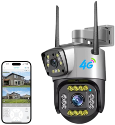 Camera supraveghere cu cartela sim 4G 4MP Full HD Control de pe telefon Alarma miscare PTZ Night vision