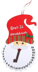Decoratiune de Craciun Flippy Advent calendar numara zilele pana la Craciun model Mos Craciun material poliester 37 x 22 cm rosu 