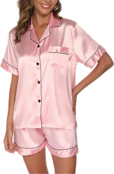 Set pijamale scurte pentru femei GAESHOW roz XL - OUTLET 
