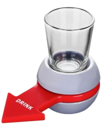 Joc de baut Drink Spin Flippy 10.3 x 11.5 cm Pahar de Shot din Sticla gri 