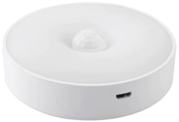 Lampa de Veghe LED Flippy cu Senzor de Miscare Incarcare USB 0.6W 300mAh Design Rotund Alb 8.5x2.3 cm 