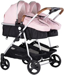 Carucior gemeni Chipolino Duo Smart 2 in 1 pink marshmallow 