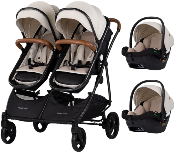 Carucior gemeni Chipolino Duo Smart 3 in 1 biscotta 