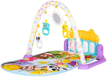 Covoras de joaca cu pian Chipolino Zoo Party purple 