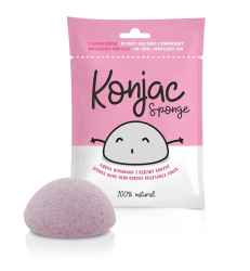 Burete Konjac cu argila roz pentru ten obosit devitalizat 