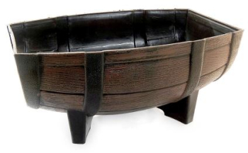 Ghiveci pentru flori model butoi teak 41x29x19 cm 