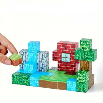 Minecube Inteligent Cuburi Magnetice de Constructie Craft Model Snow 620 64 buc 