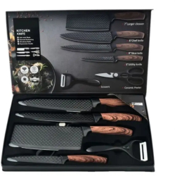 Set Cutite de Bucatarie LUDORA® 6 Piese 4 Cutite de Bucatarie 1 Foarfeca Material Otel Inoxidabil 1 Cutit de Decojit din Ceramica 