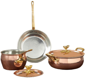 Set vase de gatit si ustensile 5 piese cupru Ruffoni colectie Historia 
