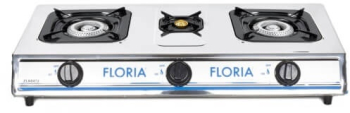 Aragaz 3 ochiuri butelie portabil aprindere piezo butoane ajustabile inox Floria gri 