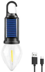 Bec cu panou solar gradina camping 5W cu carlig de prindere 3 moduri de iluminat Ip65 K-03
