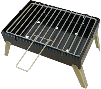 Gratar pliabil pentru camping si pescuit Inteliced® dimensiune grill 34 x 22 cm inaltime tava carbuni 7 cm inaltime picioare pliabile 
