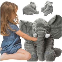 Mascota elefant de plus moale gri 60cm 