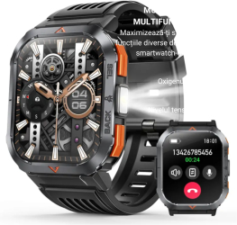 Smartwatch COOSTAR® Ceas Inteligent Barbatesc CR066 ecran TFT HD 2 02&rdquo Rezolutie 320x390 Procesor RTL8763EWE Lanterna LED 