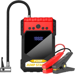 Starter auto profesional multifunctional portabil 10000mAh powerbank cu compresor USB afisaj LCD 