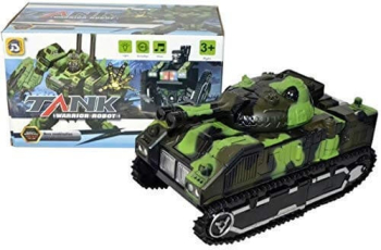 Tank de jucarie transformers robot jucarie interactiva 2 in 1 rotire 360 de grade warrior lumini led rgb 