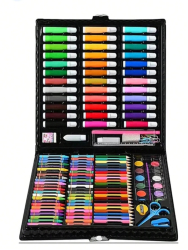Trusa de colorat pentru copii 150 de piese TDItronics creioane colorate carioci acuarele 