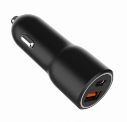 Incarcator auto Gembird TA-UC-AC2PDQC38-CAR-01 1x USB-A 1x USB-C Black 