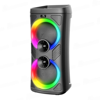 Boxa portabila cu doua difuzoare 30W microfon lumini RGB acumulator MP3 USB bluetooth radio FM TWS 