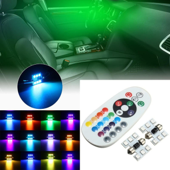 Led Auto RGB Telecomanda 31mm 12V 1W