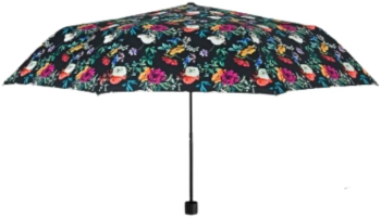 Mini umbrela manuala Perletti model floricele culoarea negru 