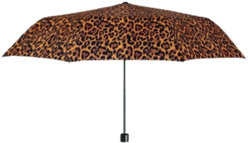 Mini umbrela manuala Perletti model leopard culoarea maro scortisoara 