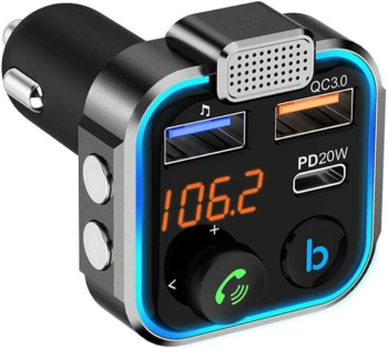 Modulator fm masina bluetooth incarcare rapida PD20W 2 USB Tip C Difuzor mare handsfree bass