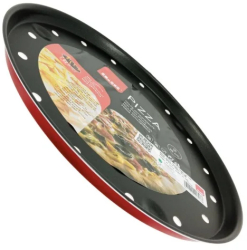 Tava perforata pizza Ibili-Venus aluminiu 28x1.8 cm negru/rosu 