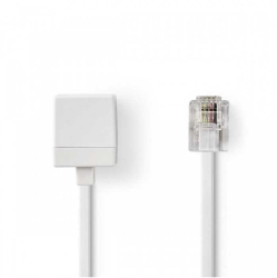 Cablu extensie telefonie RJ11 tata - RJ11 mama 10m alb Nedis 