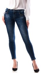 Blugi Dama Celia cu talie medie lungi elastici bumbac albastru 29 