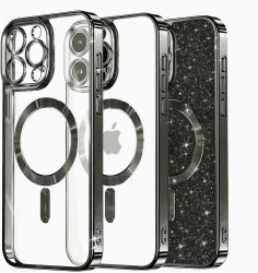 Husa pentru iPhone 13 Pro - Techsuit Luxury Glitter MagSafe - Black 