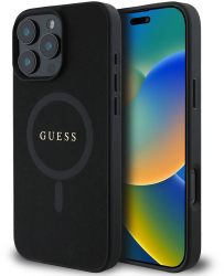 Husa pentru iPhone 16 Pro - Guess Saffiano Classic Logo MagSafe GUHMP16LPSAHMCK - Black 