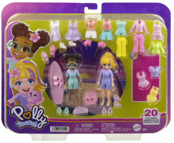 Polly Pocket Set 2 Papusi Si Accesorii 20 Piese 