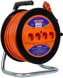 Prelungitor 20 m 3 x 2.5 mm rola cu tambur COBI SMART® 4 prize maner transport ergonomic