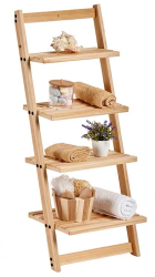 Raft din lemn natur cu 4 etajere 27 5 x 41 5 x 98 cm