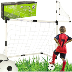 Set 2 porti de fotball 2 in 1 pentru copii cu minge si pompa 95x48x70cm 