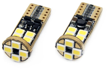 Set becuri auto cu LED CANBUS compatibil T10e W5W 12 SMD Alb 12/24V destinat competitiilor auto sau off-road 
