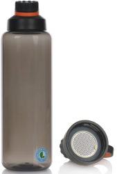 Sticla de apa cu filtru portabila Zola 800 ml din tritan fara BPA sistem antipierdere capac negru/portocaliu 