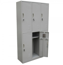 Vestiar metalic Premium cu 6 usi 3x2 1000x350x1800 mm LxlxH Asamblat PLUS 