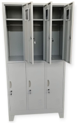 Vestiar metalic Premium cu picioare 6 usi 3x2 900x450x1920 mm LxlxH Asamblat PLUS 