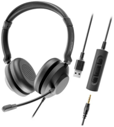 Casti cu microfon Axtel AXH-ONEUCD-35 USB/3.5mm jack Black 