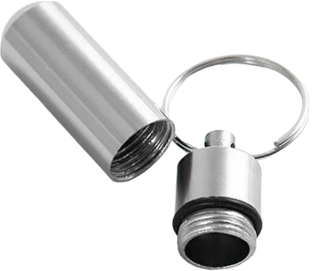 Caseta breloc pentru pastile Ermetica din Aluminiu rezistent la Apa 