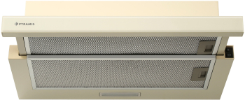 Hota telescopica Pyramis MDER Power Beige Glass putere de absorbtie 409mc/h 1 motor 60cm finisaj metal si sticla bej 